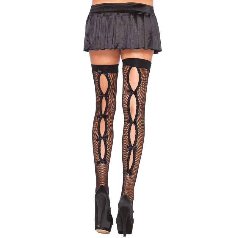 Leg Avenue Keyhole Backseam Thigh Highs UK 8 to 14